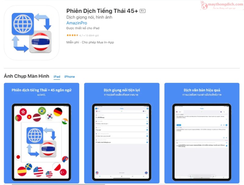 Thaigo Ứng Dụng Dịch Tiếng Việt Sang Tiếng Thái Có Phiên Âm