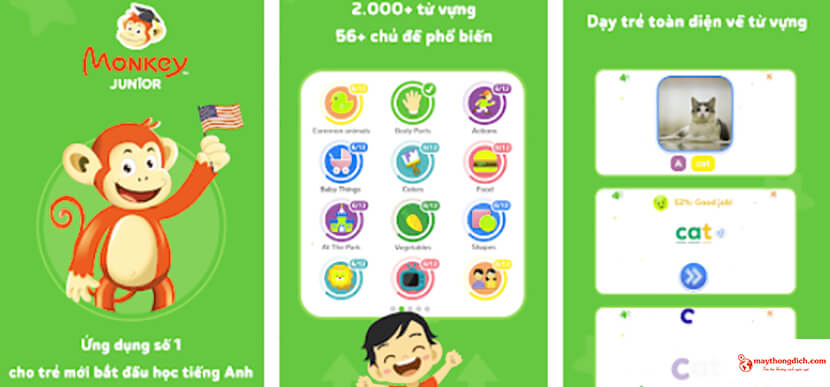 App học phát âm tiếng Anh cho trẻ em Monkey Junior