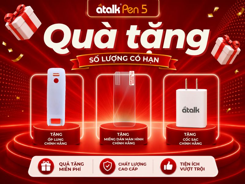 Quà Tặng Đi Kèm Bút Phiên Dịch Thông Minh ATalk Pen 5