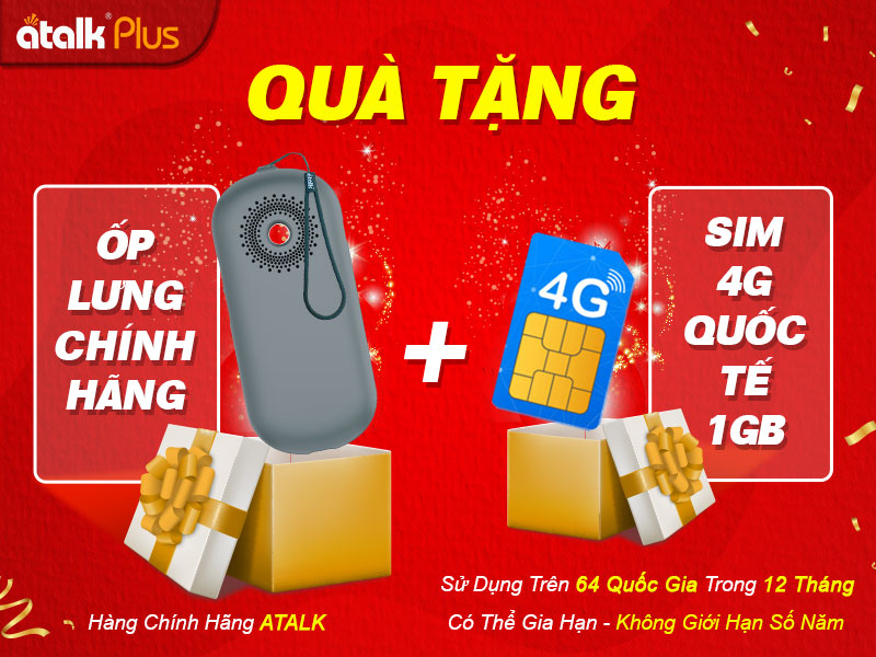 Tặng Kèm Ốp Lưng Và SIM 4G Khi Mua ATalk Plus