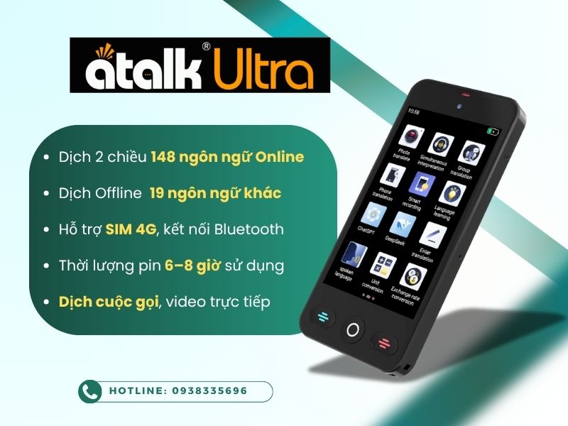 Máy Phiên Dịch 2 Chiều Cuộc Gọi ATalk Ultra