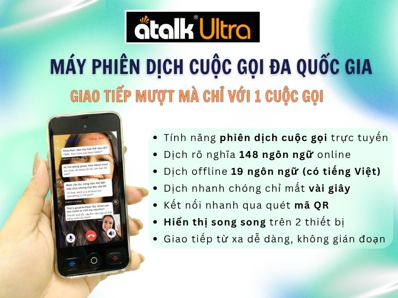 Máy Phiên Dịch Cuộc Gọi Trực Tiếp ATalk Ultra