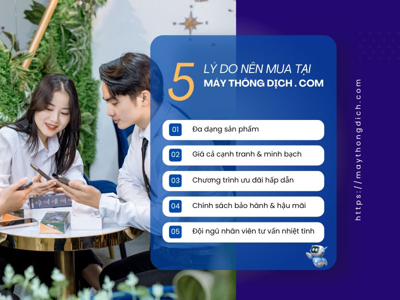 5 lý do khiến MayThongDich . Com trở thành địa chỉ tin cậy để mua máy phiên dịch 2 chiều
