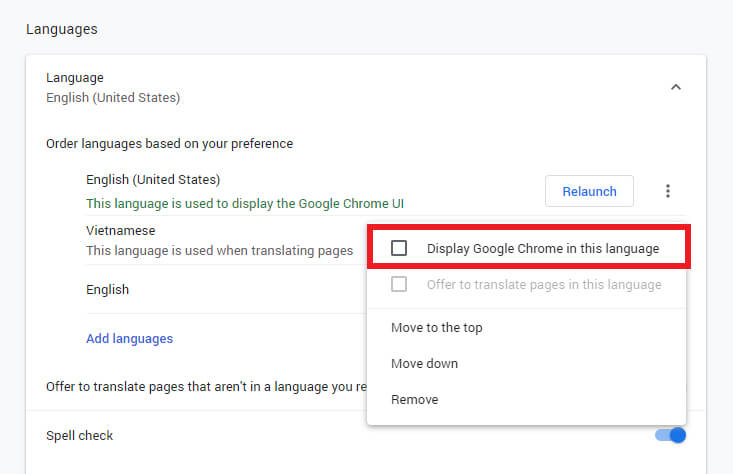 Display Google Chrome In This Language