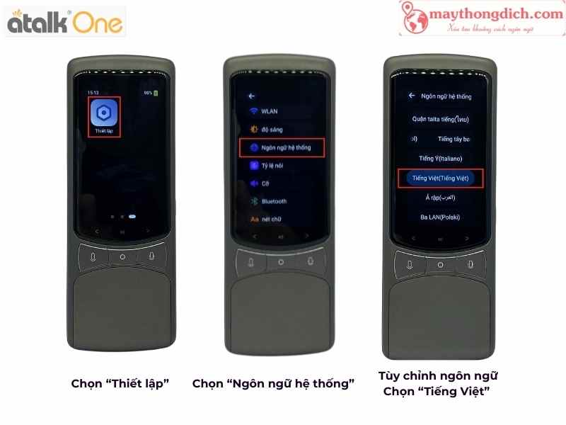 Cách cài đặt ngôn ngữ hiện thị trên ATalk One
