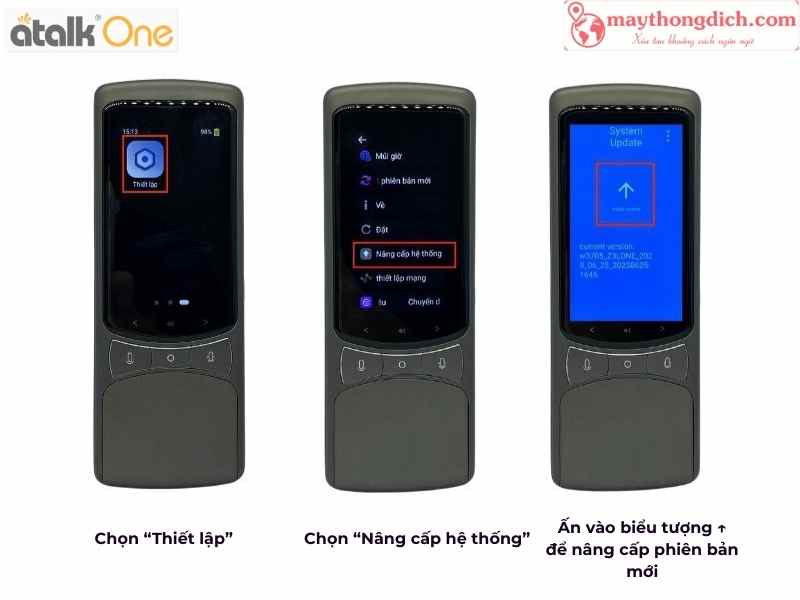Cập nhật phiên bản mới trên Atalk One