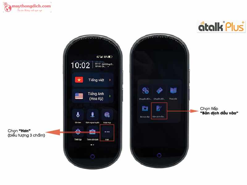 Tính năng dịch văn bản trên ATalk Plus+