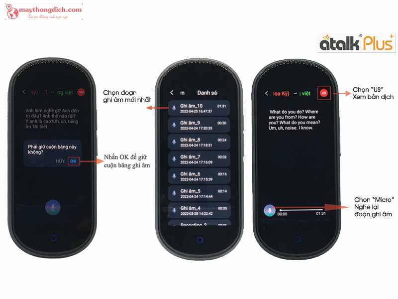 Cách Sử Dụng Máy Phiên Dịch ATalk Plus+ Chi Tiết Từ A Đến Z