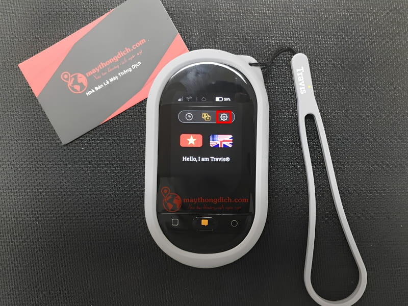 Truy cập mục Cài Đặt trên máy travis touch plus 