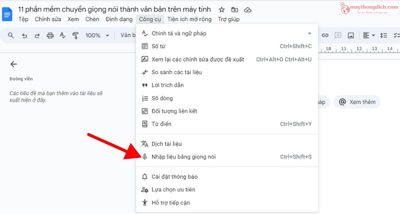 Google Docs là công cụ chuyển giọng nói thành văn bản miễn phí