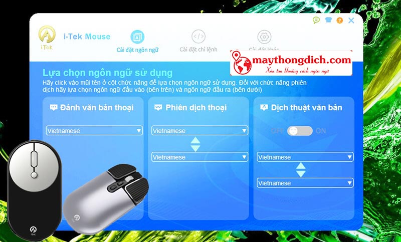 Phần mềm chuột nghe thông minh i-Tek đánh văn bản bằng giọng nói xuất File trên máy tính