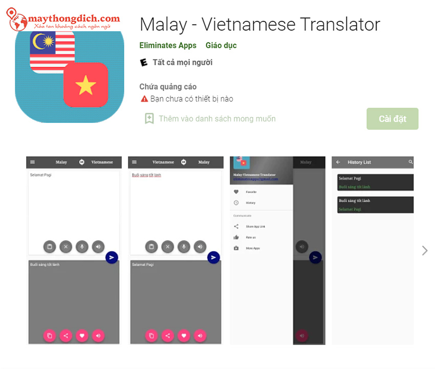 ứng dụng dịch thuật malay - vietnamese translator