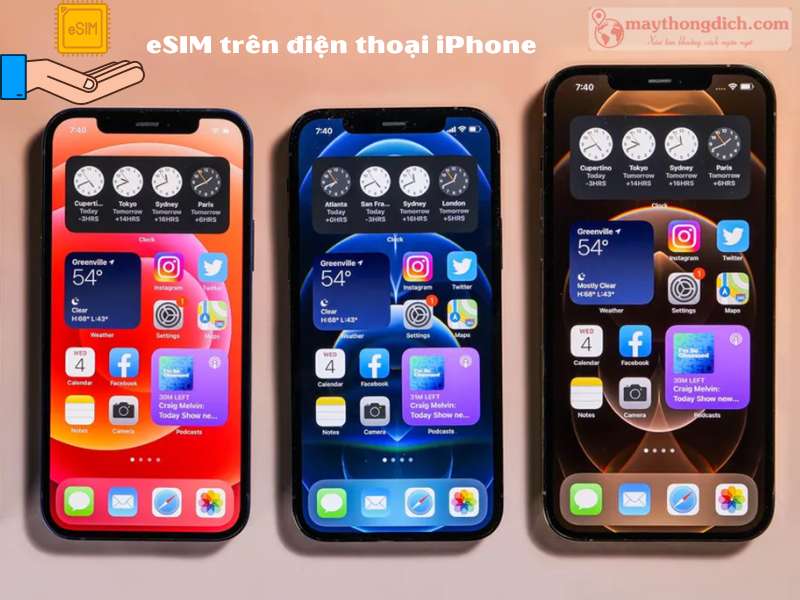 Các dòng điện thoại iPhone hỗ trợ e-SIM