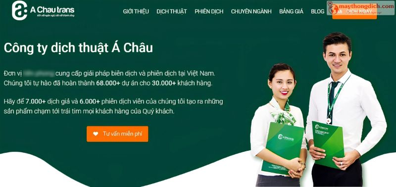 Dịch Thuật Á Châu là một trong những công ty phiên dịch hàng đầu nhờ chất lượng dịch vụ uy tín