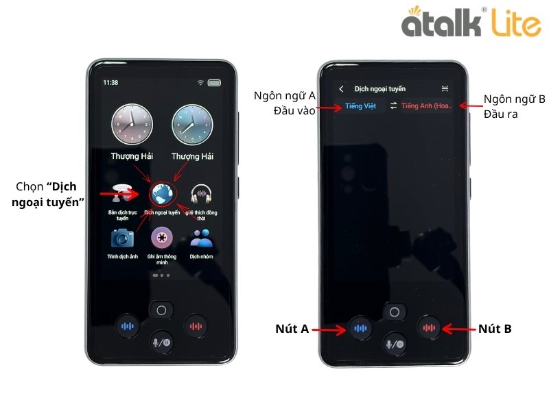 Hướng Dẫn Sử Dụng Máy Dịch Không Cần Internet ATalk Lite Với Tính Năng Dịch Ngoại Tuyến