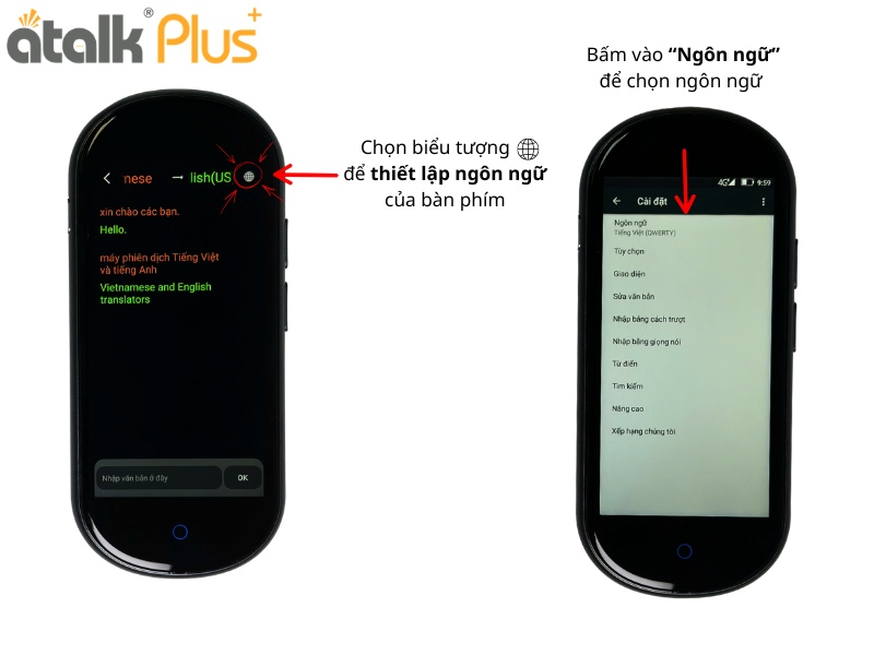 Cách Cài Đặt Bàn Phím Trên Máy Phiên Dịch ATalk Plus+