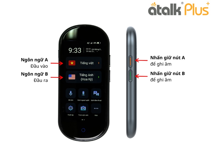 Cách Sử Dụng Tính Năng Dịch Trực Tuyến Trên Máy Phiên Dịch 2 Chiều ATalk Plus+