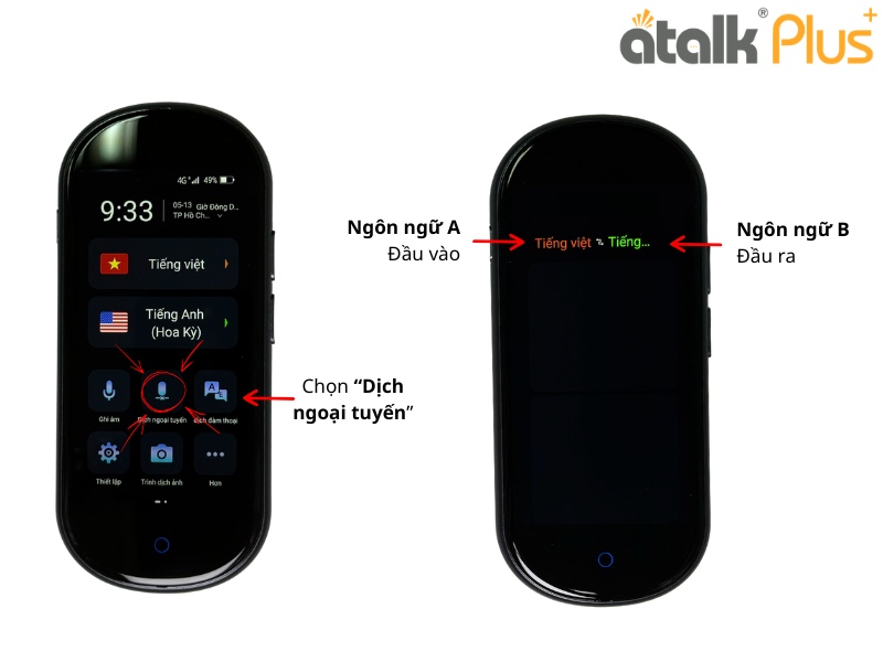 Chi Tiết Tính Năng Dịch Ngoại Tuyến 2 Chiều Trên Máy Dịch Tự Động ATalk Plus+