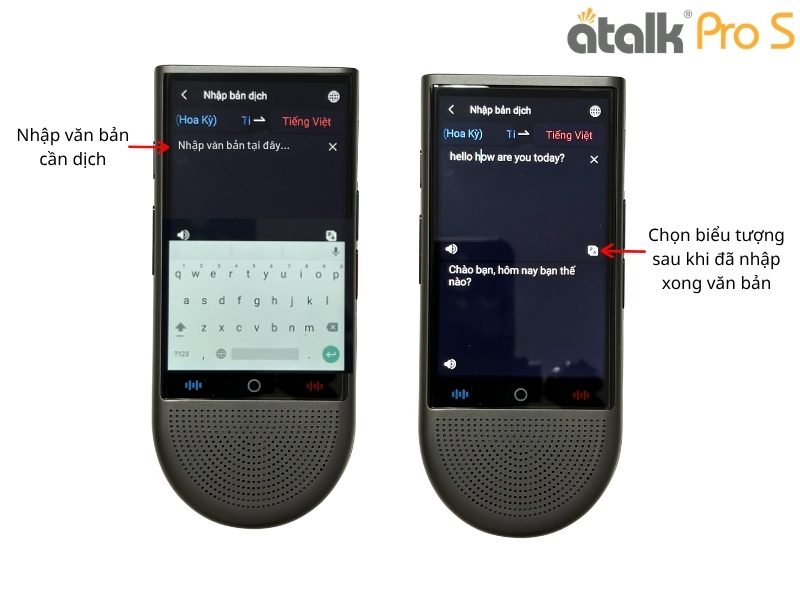 Hướng Dẫn Sử Dụng Máy Dịch ATalk Pro S - Dịch văn bản