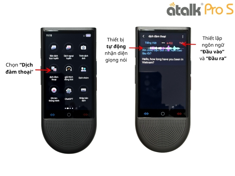 Hướng Dẫn Sử Dụng Máy Dịch Ngôn Ngữ Cầm Tay ATalk Pro S - Dịch Đàm Thoại