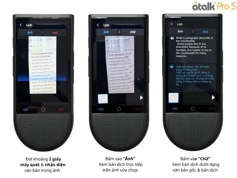 Hướng Dẫn Sử Dụng Máy Phiên Dịch ATalk Pro S - Dịch hình ảnh