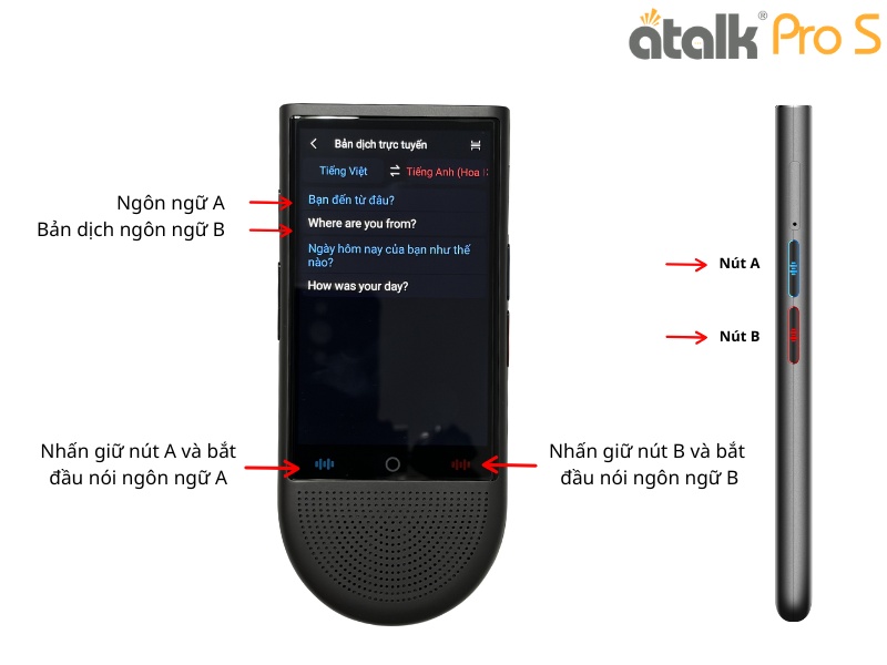 Hướng Dẫn Sử Dụng Máy Phiên Dịch ATalk Pro S - Dịch trực tuyến