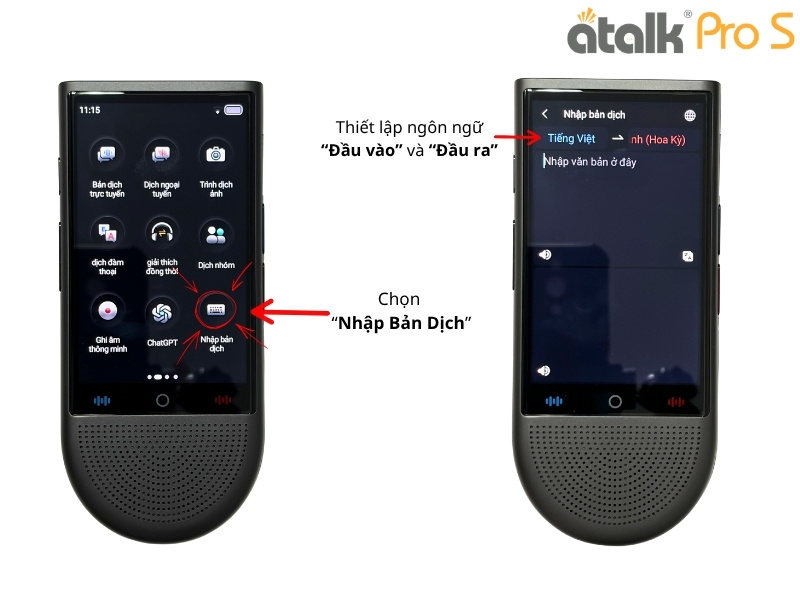 Hướng Dẫn Sử Dụng Máy Phiên Dịch Cầm Tay ATalk Pro S - Dịch văn bản