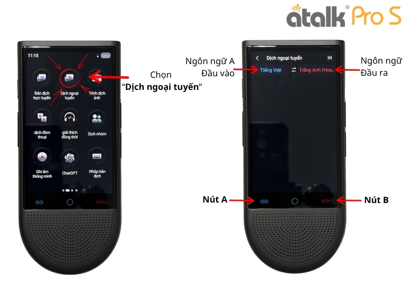 Hướng Dẫn Sử Dụng Máy Phiên Dịch Đa Ngôn Ngữ ATalk Pro S - Dịch Ngoại Tuyến