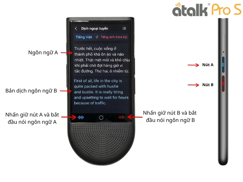 Hướng Dẫn Sử Dụng Máy Phiên Dịch Offline ATalk Pro S - Dịch Ngoại Tuyến