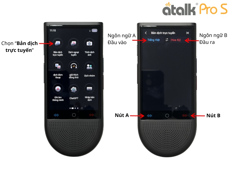 Hướng Dẫn Sử Dụng Máy Phiên Dịch Trực Tiếp ATalk Pro S - Dịch trực tuyến