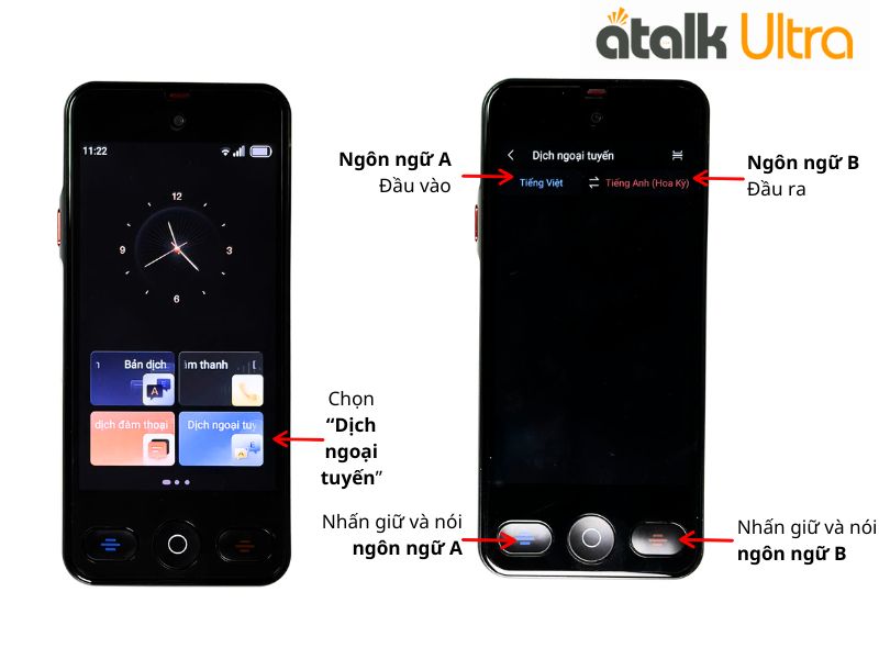 Cách Sử Dụng Tính Năng Dịch Ngoại Tuyến Trên Máy Phiên Dịch Trực Tiếp ATalk Ultra 
