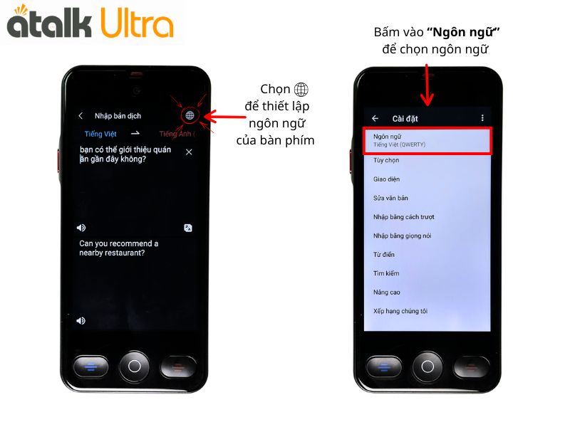 Cách Thêm Bàn Phím Ngôn Ngữ Trên ATalk Ultra 