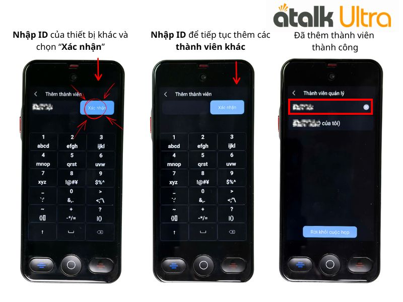 Cách Thêm Thành Viên Cho Tính Năng Dịch Hội Nhóm Trên Máy Dịch ATalk Ultra 