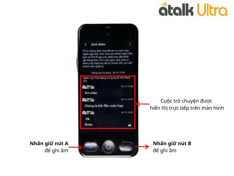 Có Thể Trò Chuyện Trên 3 Ngôn Ngữ Với Tính Năng Dịch Hội Nhóm Trên ATalk Ultra