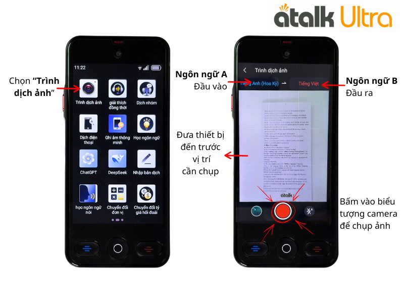 Hướng Dẫn Dịch Hình Ảnh Trên Máy Phiên Dịch ATalk Ultra