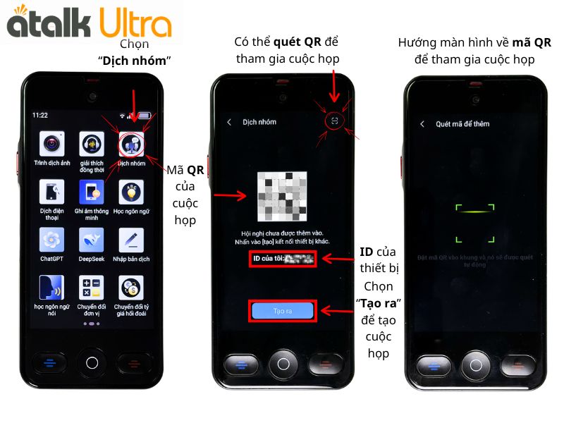 Hướng Dẫn Sử Dụng Tính Năng Phiên Dịch Hội Nhóm Của ATalk Ultra 