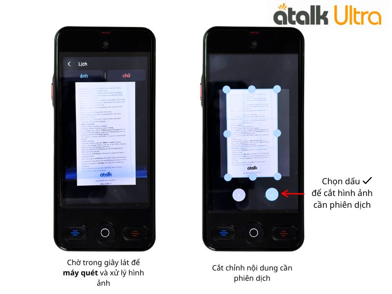 Quét Dịch Hình Ảnh Trên Máy Phiên Dịch ATalk Ultra  