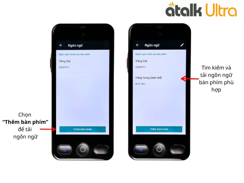 Tải Bàn Phím Ngôn Ngữ Cho Tính Năng Dịch Văn Bản Trên ATalk Ultra 