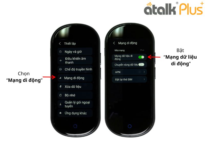 Hướng Dẫn Kết Nối Mạng Di Động Trên Máy Dịch ATalk Plus+ 150 Ngôn Ngữ
