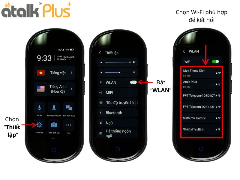 Hướng Dẫn Kết Nối Wifi Trên Máy Dịch Ngôn Ngữ Tự Động ATalk Plus+