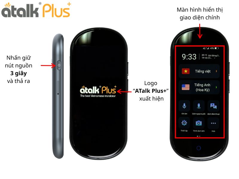 Hướng Dẫn Khởi Động Máy Phiên Dịch ATalk Plus+ (150 Ngôn Ngữ)