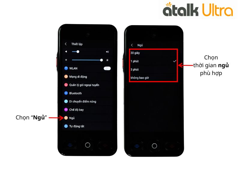 Cách Cài Đặt Chế Độ Ngủ Trên Máy Dịch ATalk Ultra 
