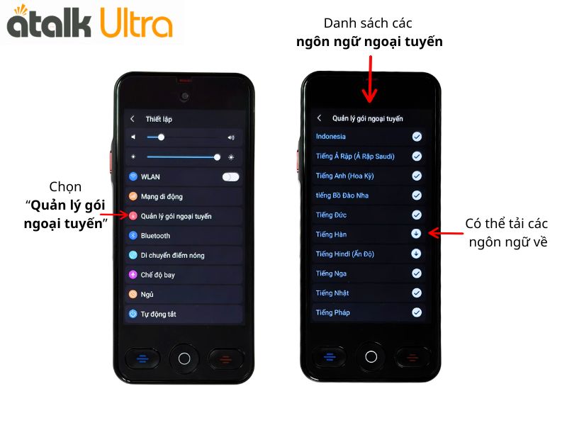 Cách Tải Gói  Ngôn Ngữ Ngoại Tuyến Trên ATalk Ultra