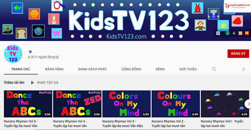 Youtube Học Tiếng Anh Cho Trẻ Em Kids TV 123
