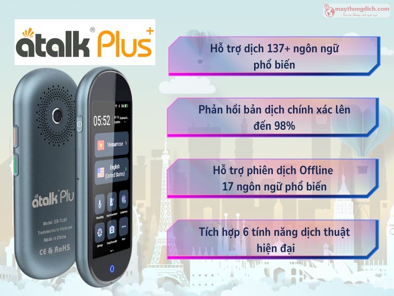 Máy phiên dịch tiếng Aymara sang việt Atalk Plus 16GB Máy phiên dịch tiếng Aymara sang việt Atalk Plus 16GB