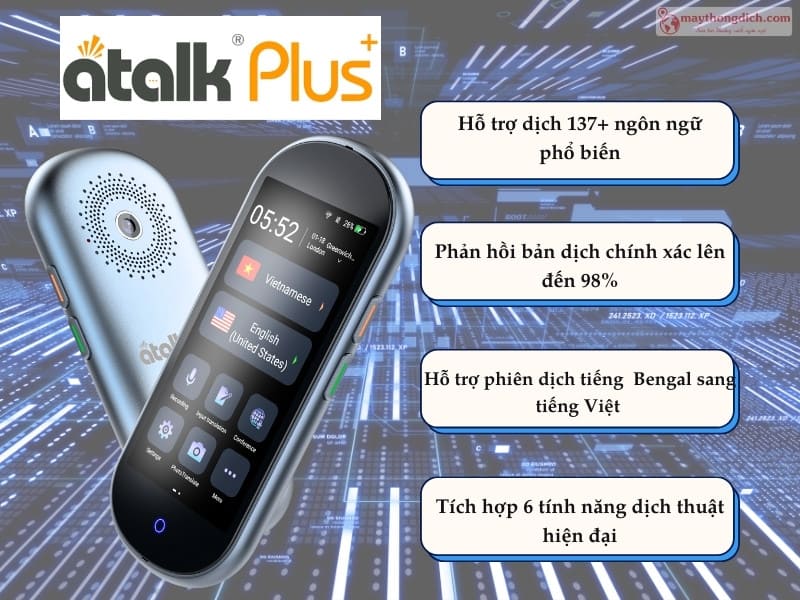 Máy thông dịch tiếng Bengal Atalk Plus 16GB