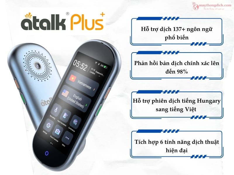 Máy phiên dịch tiếng Hungary Atalk Plus+