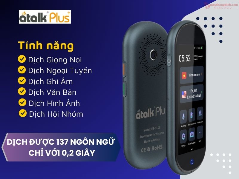 Máy Thông dịch tiếng Ireland ATalk Plus+