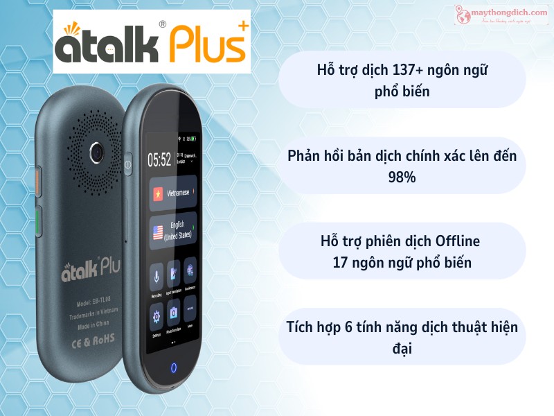 máy dịch ngôn ngữ Luxembourg - Việt ATalk Plus 16GB máy dịch ngôn ngữ Luxembourg - Việt ATalk Plus 16GB