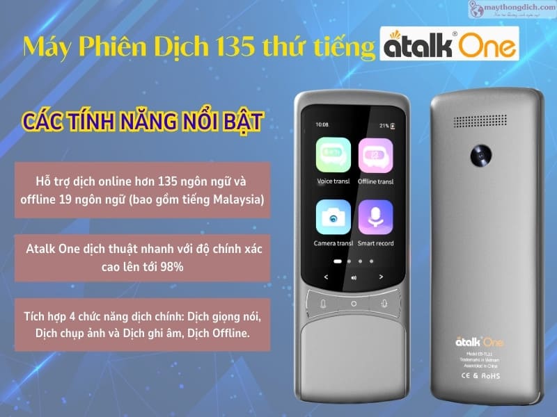 Máy thông dịch 135 thứ tiếng Atalk One Máy thông dịch 135 thứ tiếng Atalk One